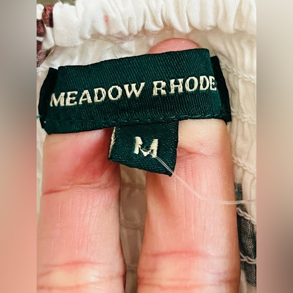 Meadow Rhodes Boutique Boho Maxi Dress 100% Cotton Puff Sleeve Smocked size M - Picture 5 of 12